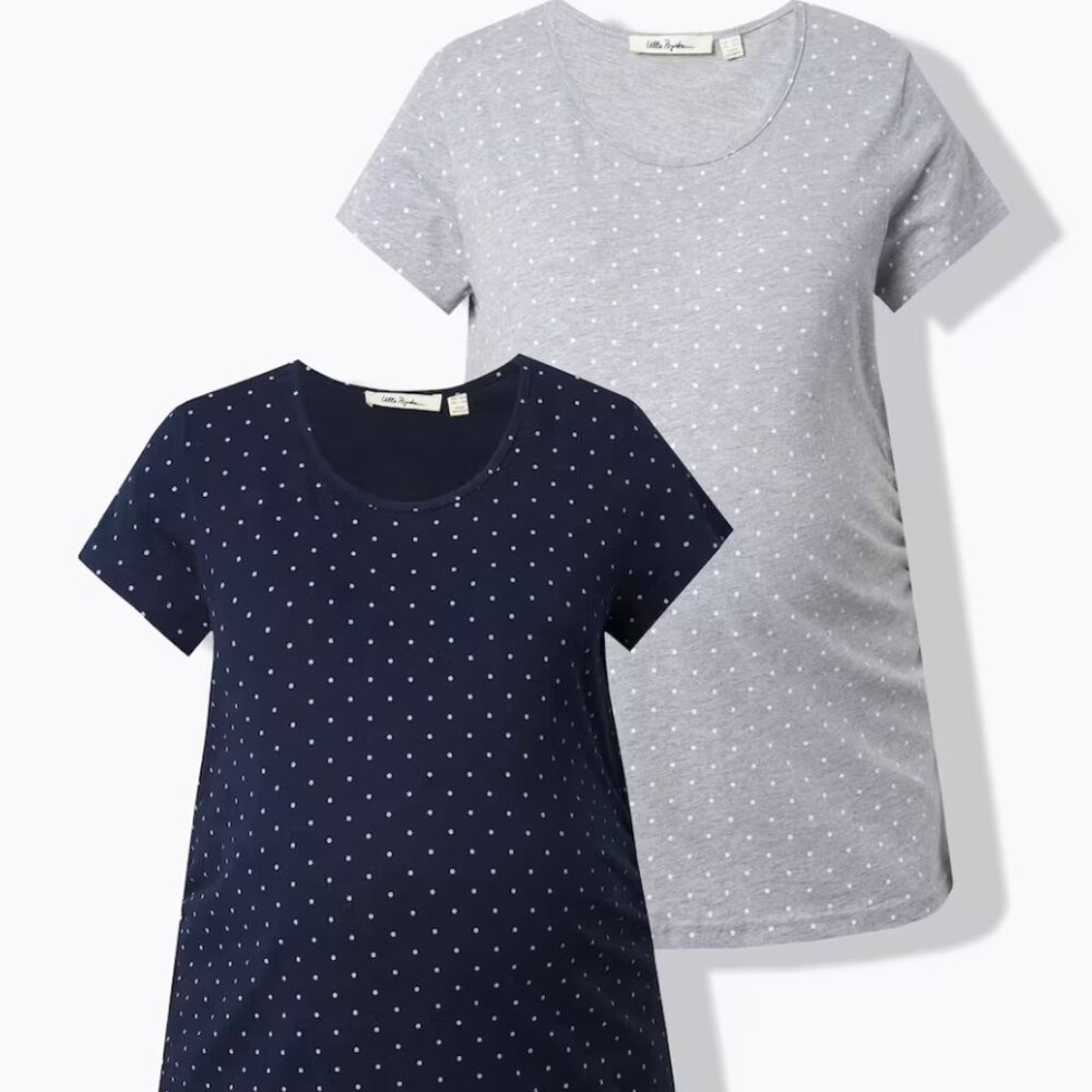 Bellieva 2 Pack Dot Print Cotton Maternity Tees, size 20-22